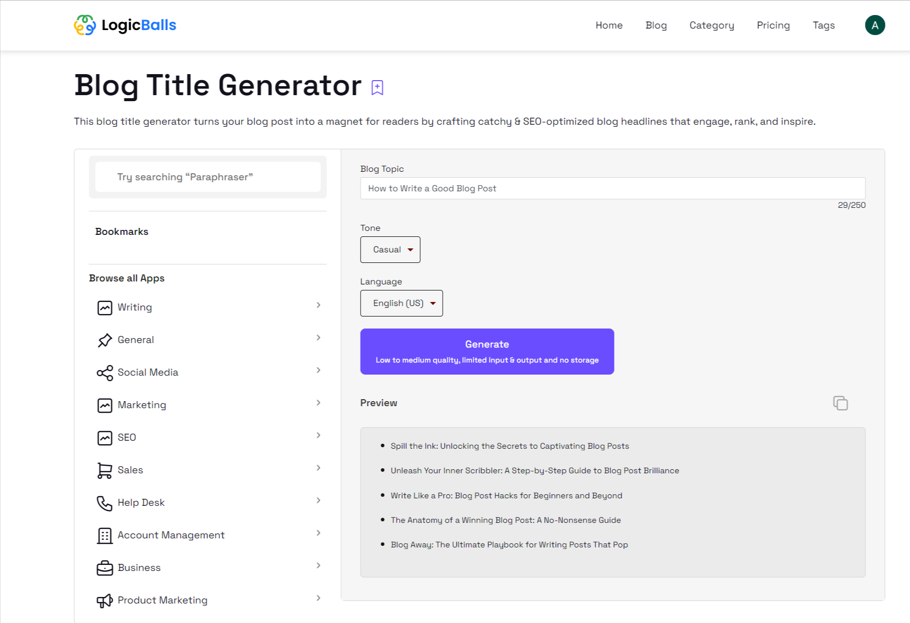 Blog Title Generator